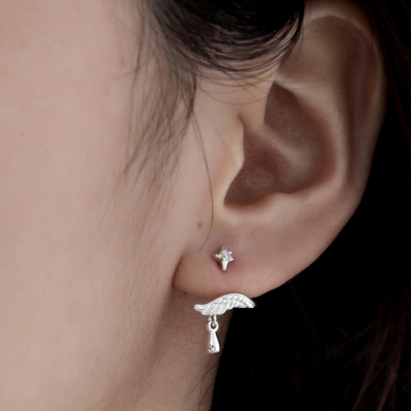 925 Sterling Silver Feather Ear Studs | Jentle Jewelry