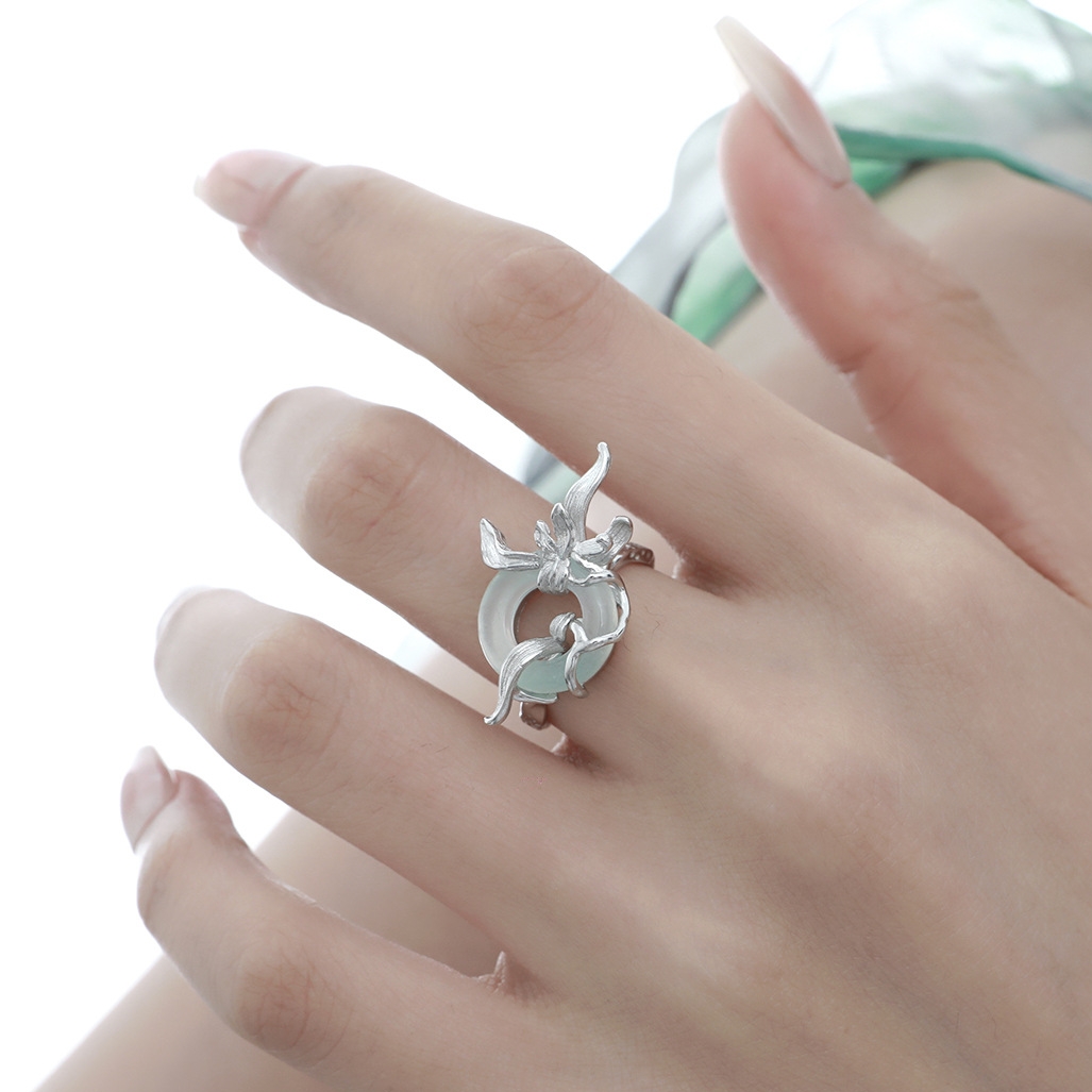 Sterling Silver Jade Ring | Jentle Jewelry