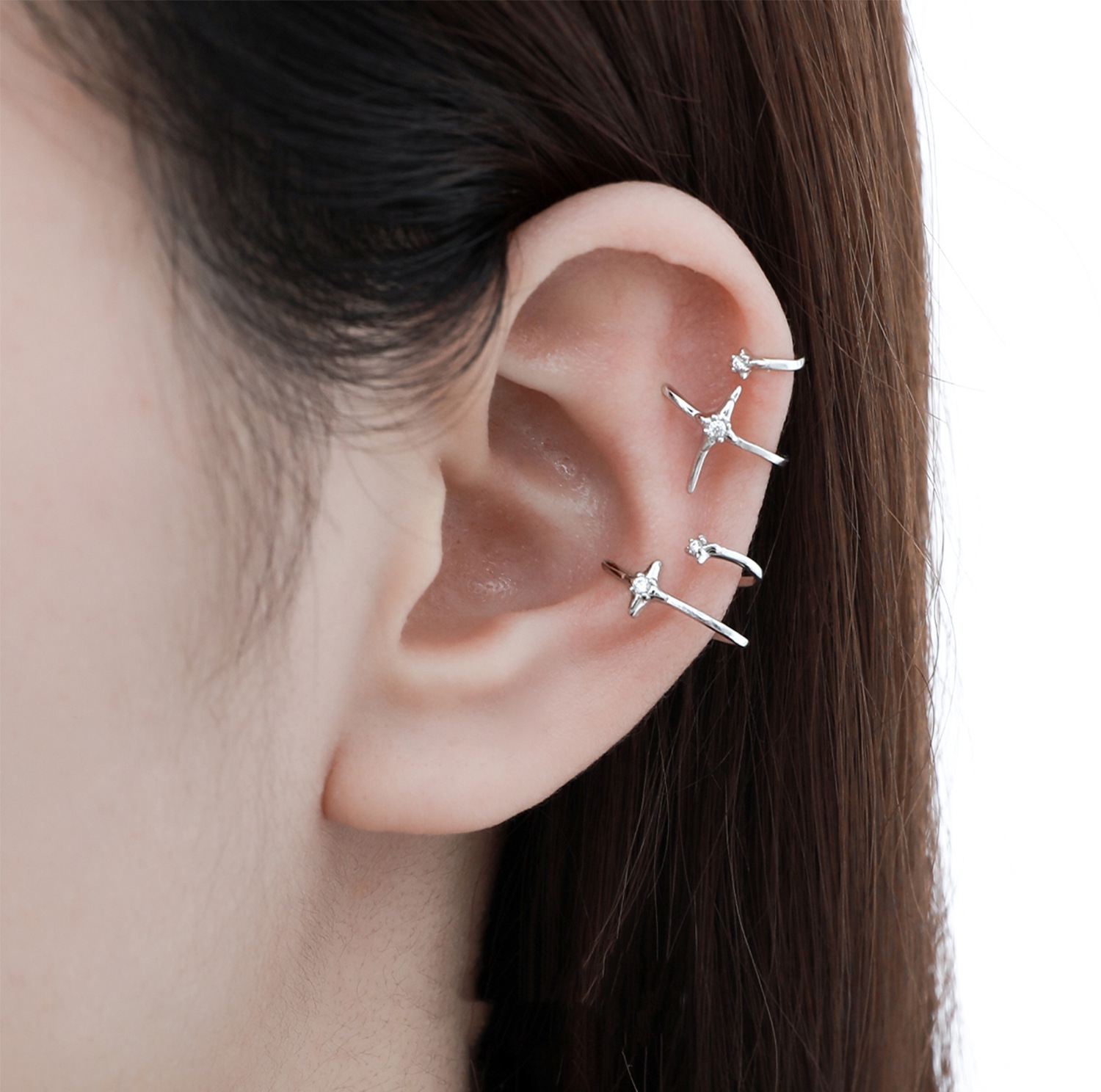 Minimalist Silver Ear Cuff Combo For Everyday Wear | Jentle Jewelry