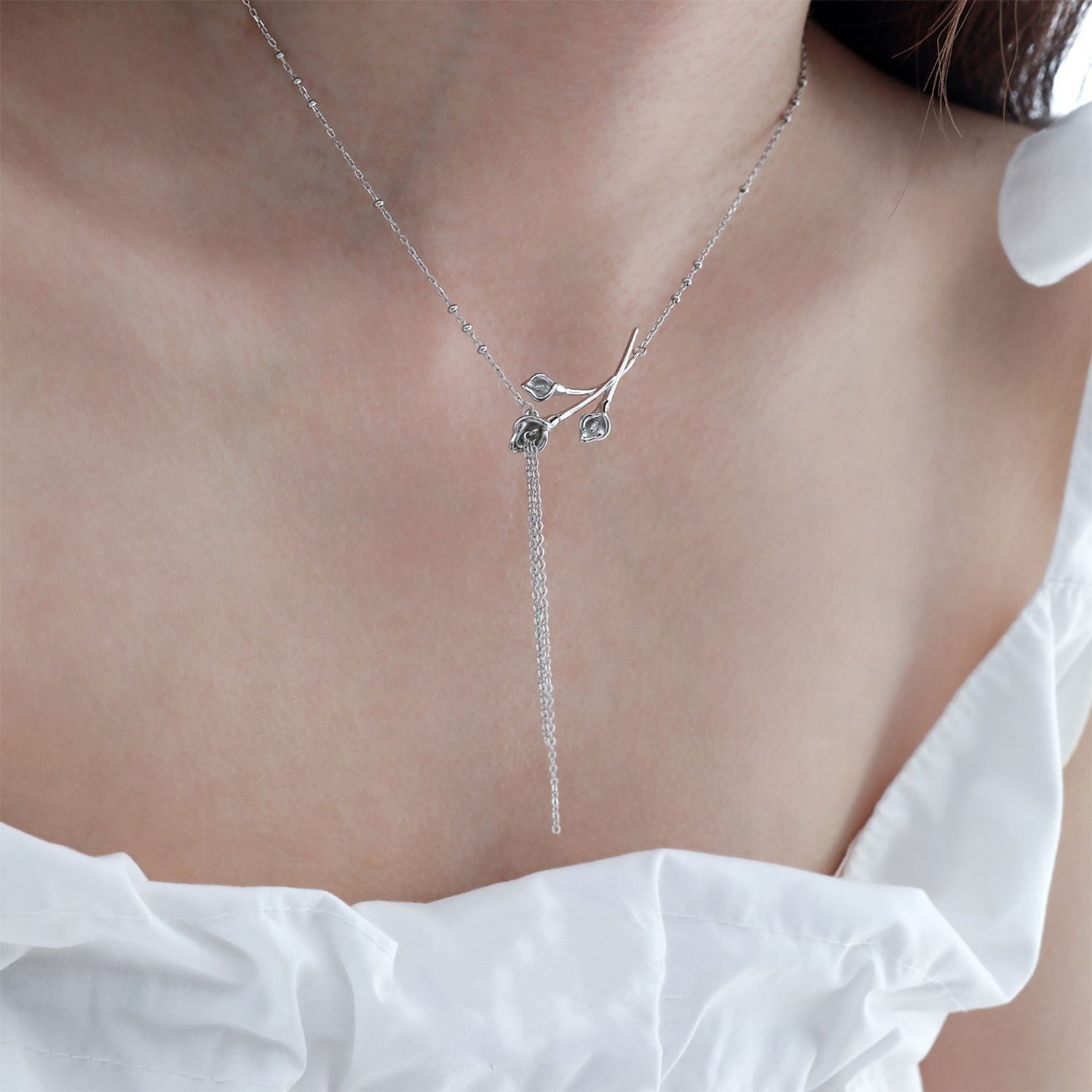 Thin Sterling Silver Necklace For Her | Jentle Jewelry