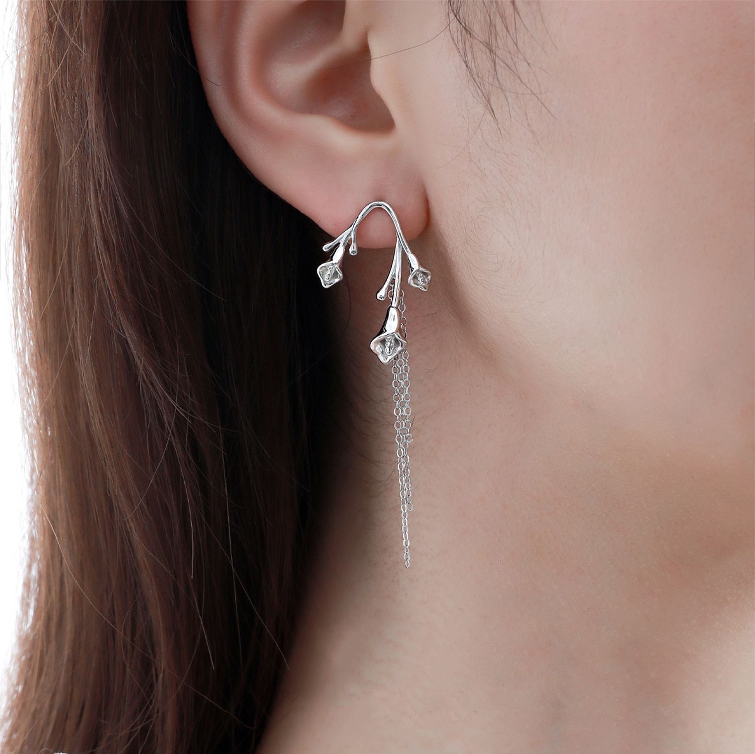 Everyday Sterling Silver Lotus Earrings For Her | Jentle Jewelry