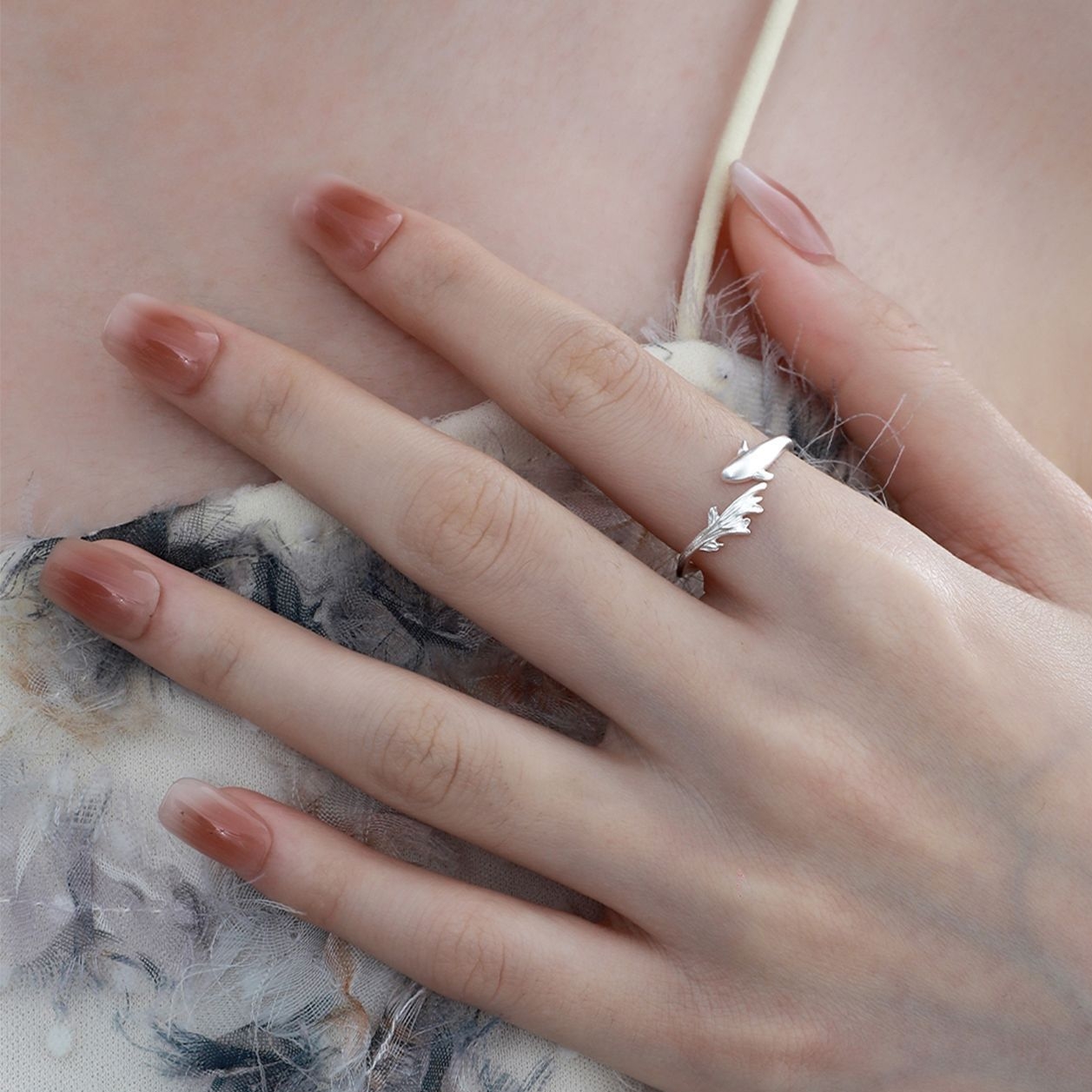 Sterling silver fish couple ring set male ring by Jentle Jewelry