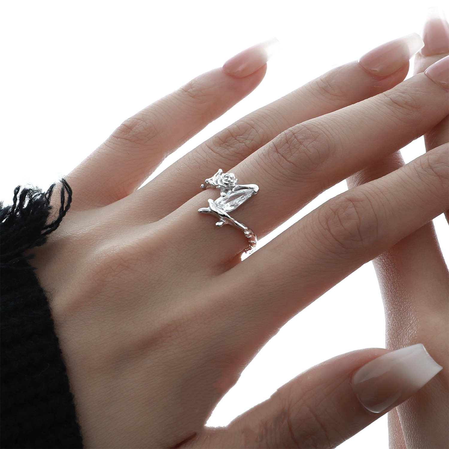 Sterling Silver Rose Ring | Jentle Jewelry