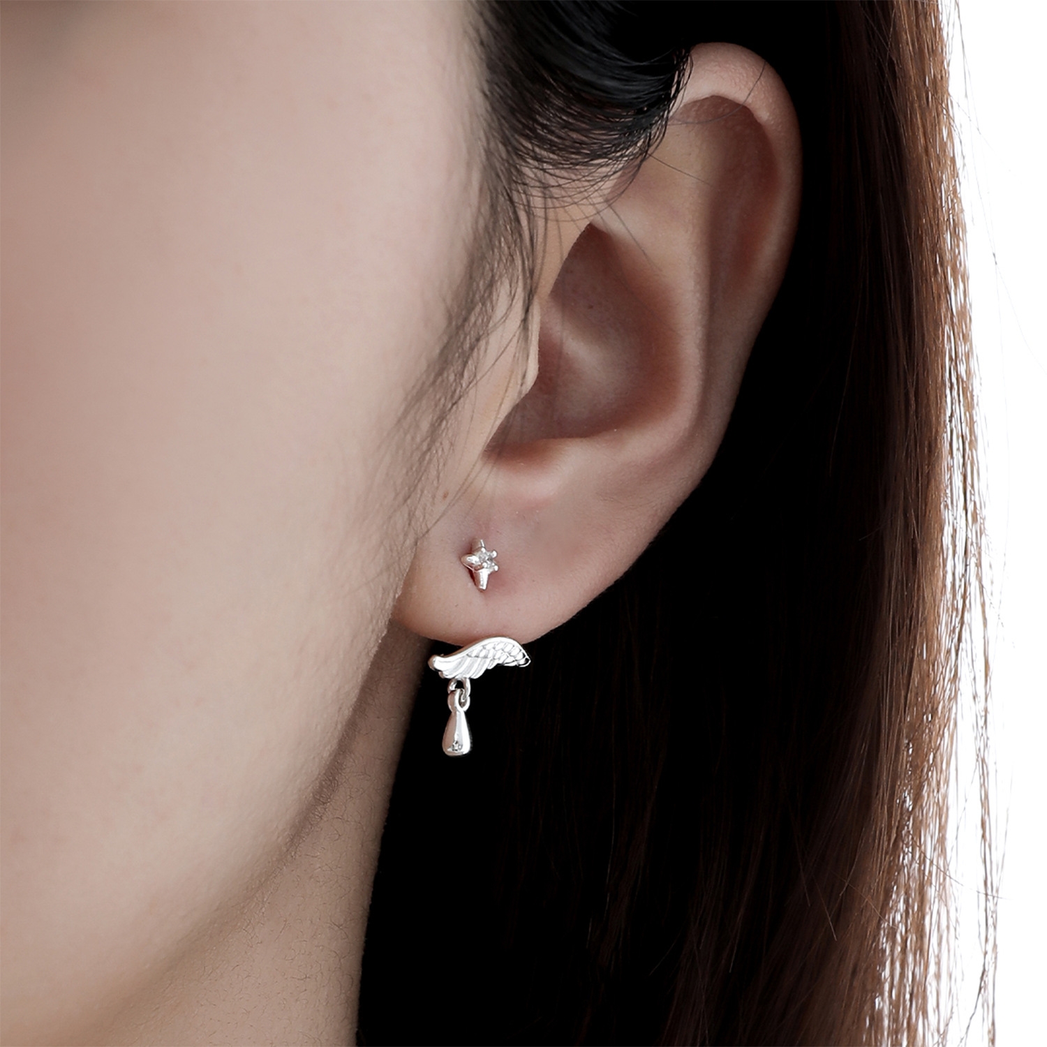 925 Sterling Silver Feather Ear Studs | Jentle Jewelry