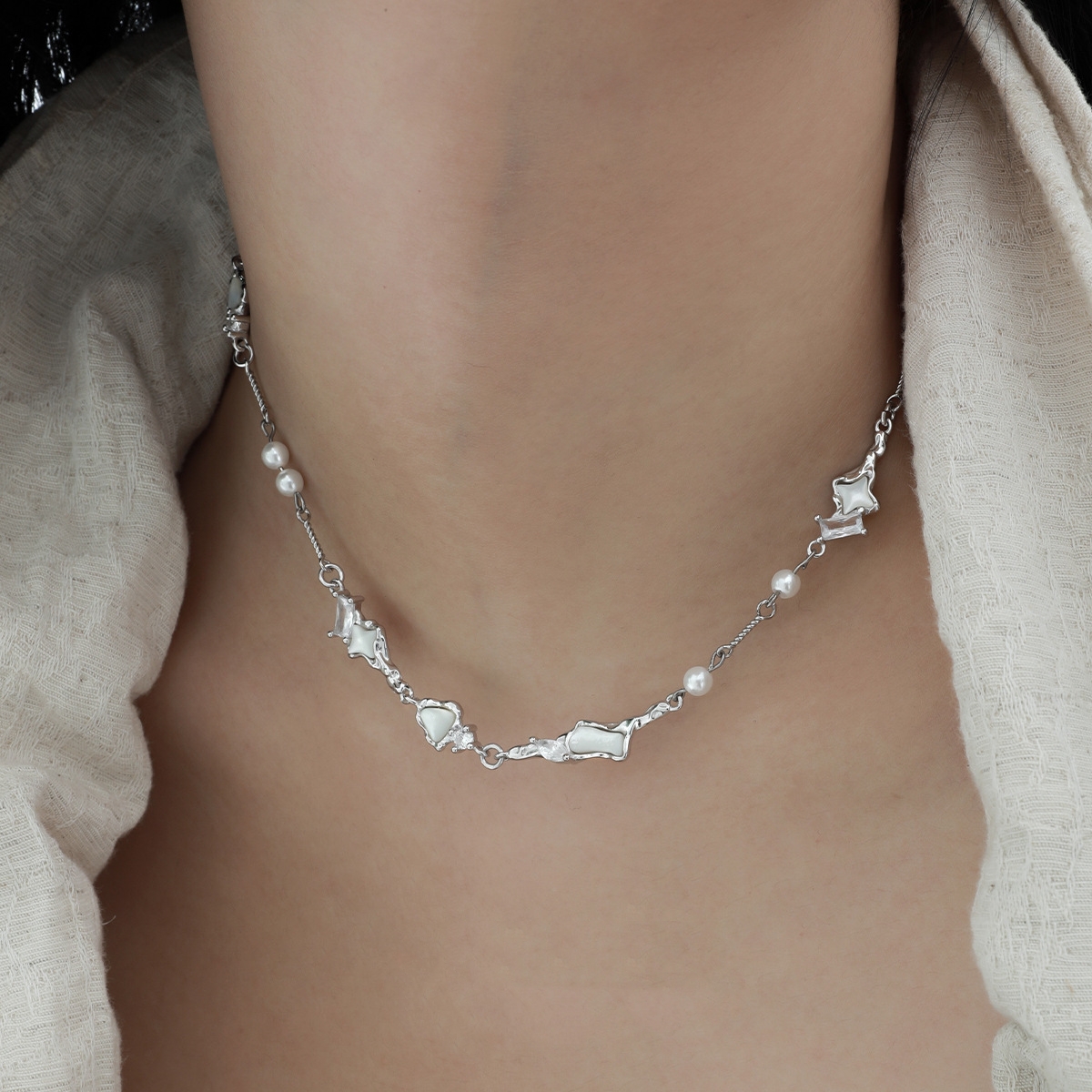 Sterling Silver Pearl Necklace | Jentle Jewelry