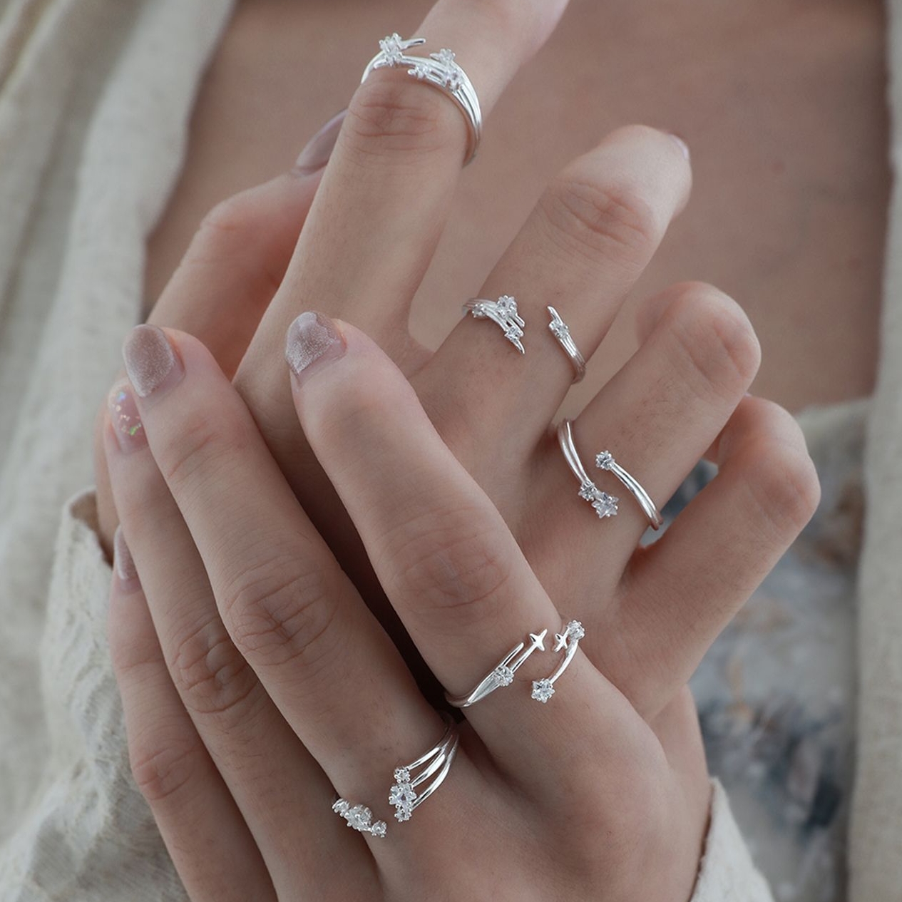 Sterling Silver Star Ring Stack | Jentle Jewelry