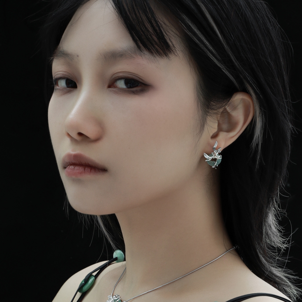 Sterling Silver Jade Earrings | Jentle Jewelry