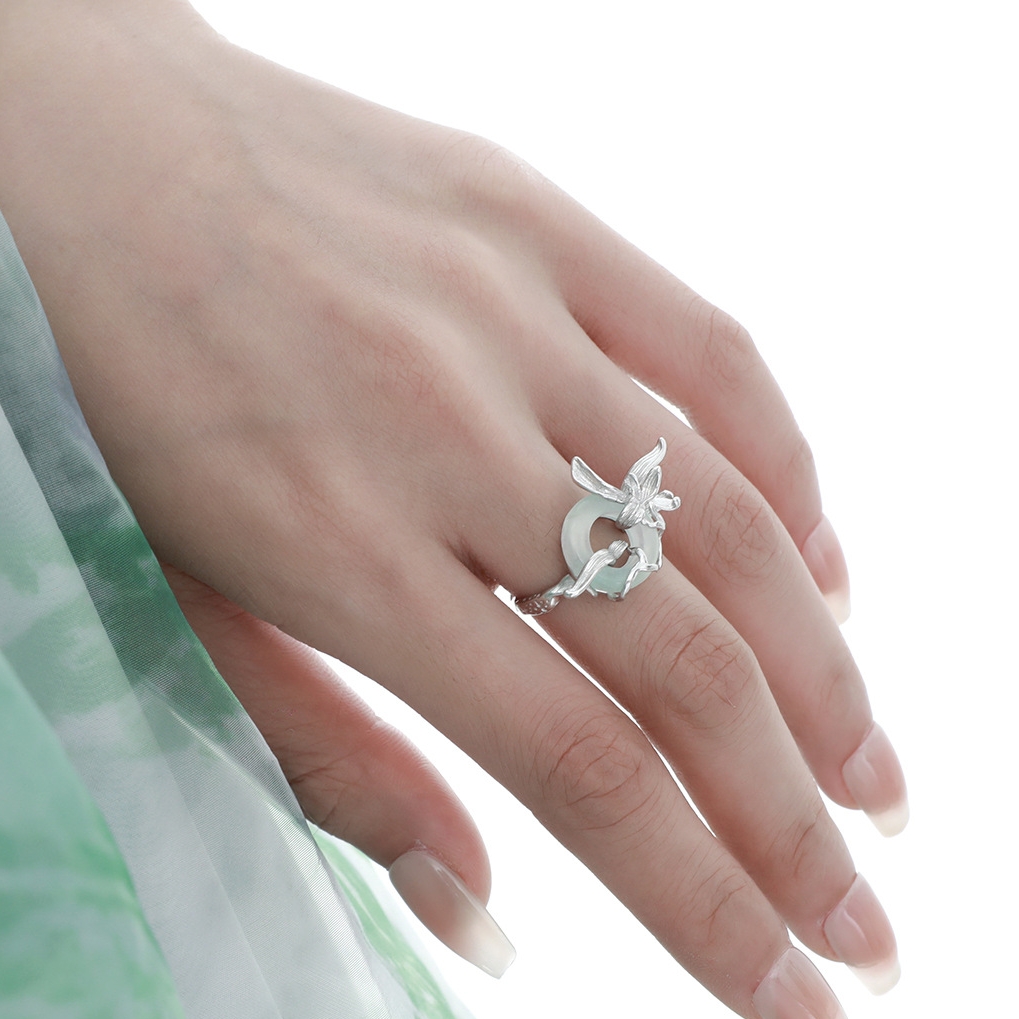 Sterling Silver Jade Ring | Jentle Jewelry