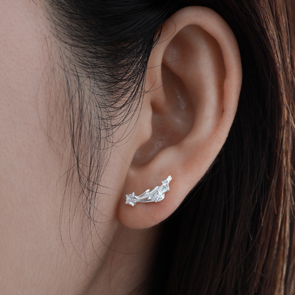 Sterling Silver Star Ear Studs | Jentle Jewelry
