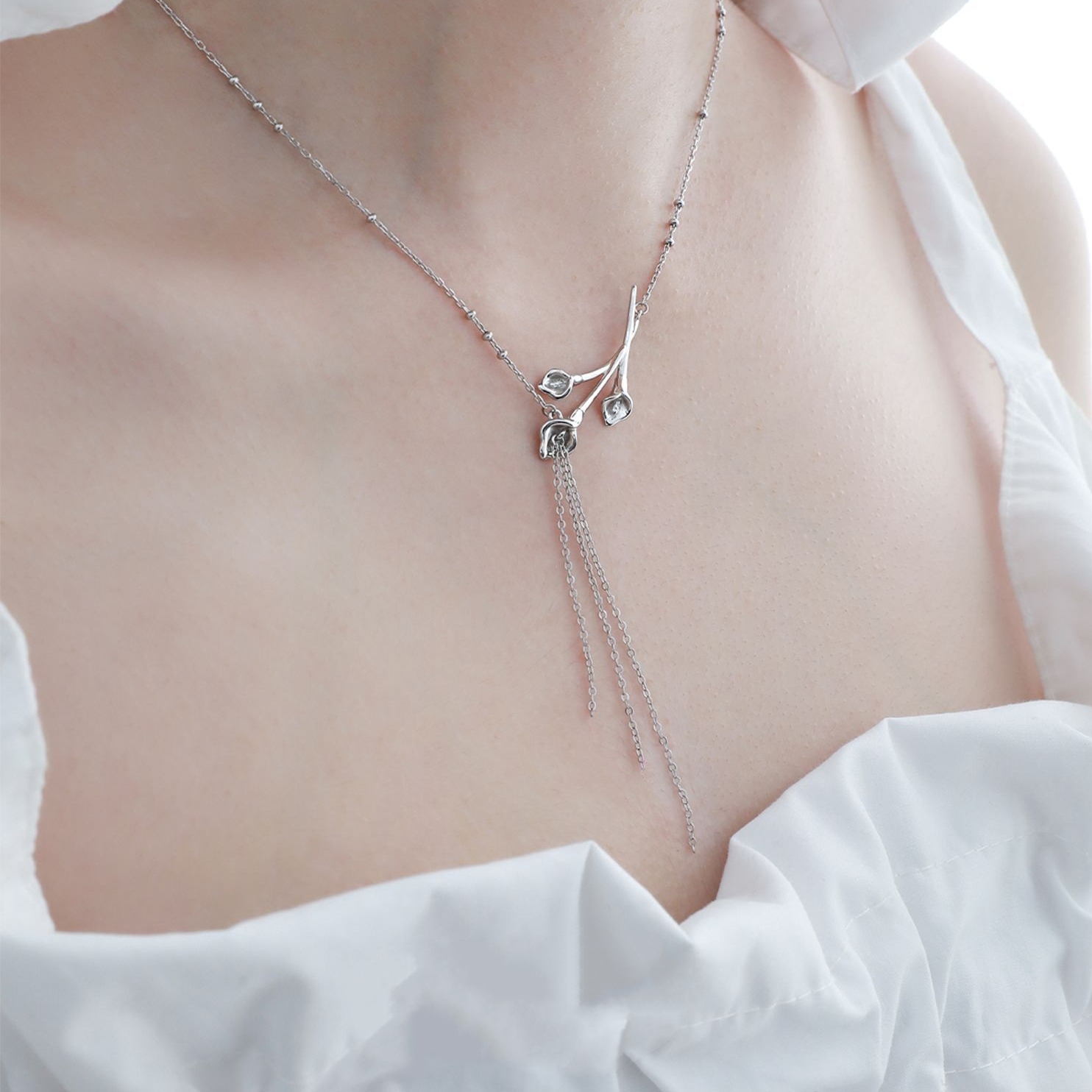 Thin Sterling Silver Necklace For Her | Jentle Jewelry
