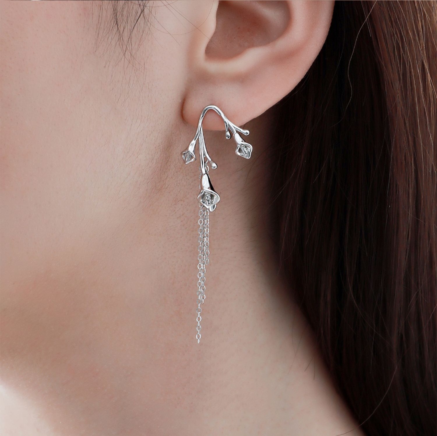Everyday Sterling Silver Lotus Earrings For Her | Jentle Jewelry