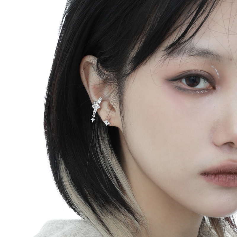 925 Sterling Silver Heart Ear Clip | Jentle Jewelry