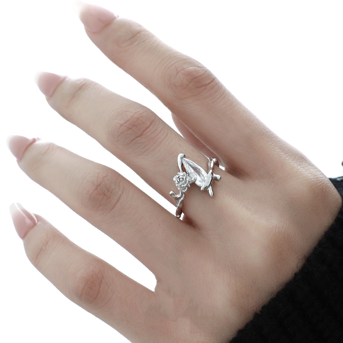 Sterling Silver Rose Ring | Jentle Jewelry