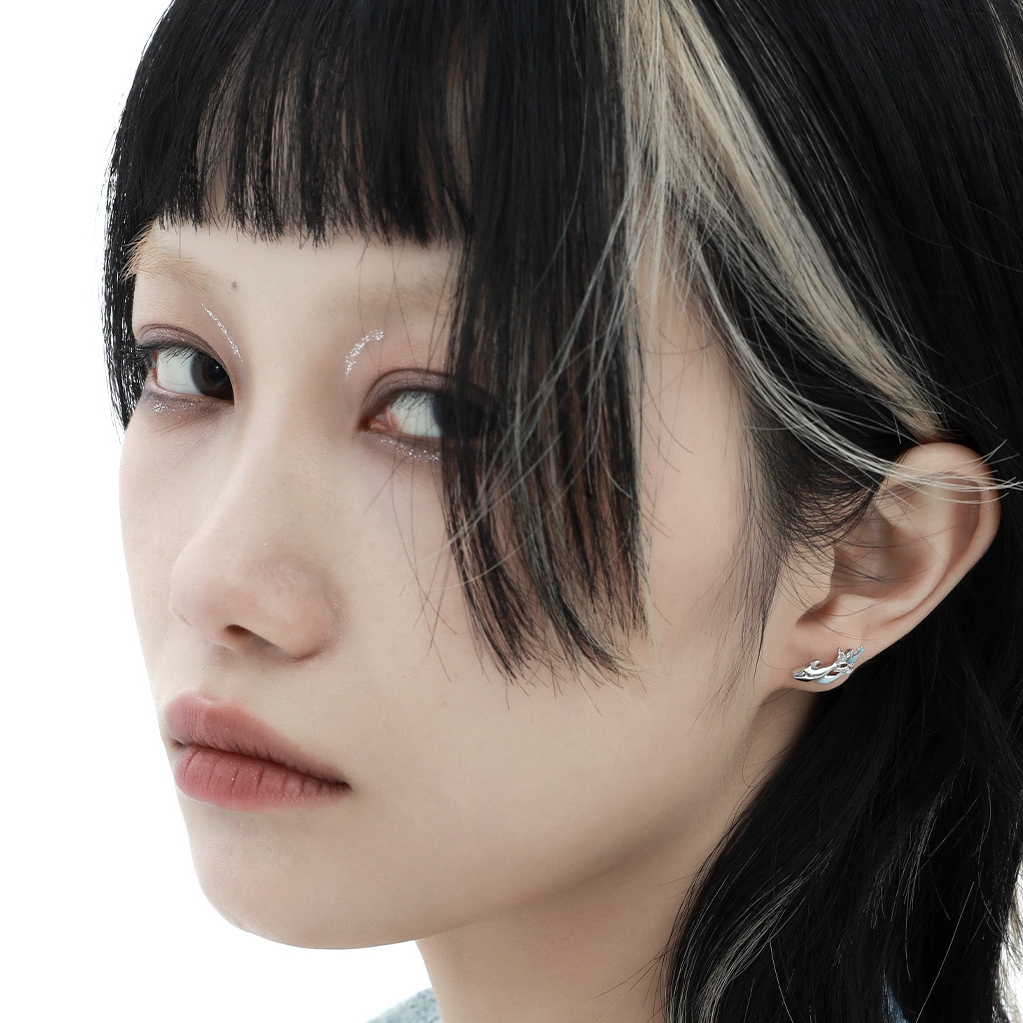Sterling Silver Fish Earrings For Daily Wear | Jentle Jewelry
