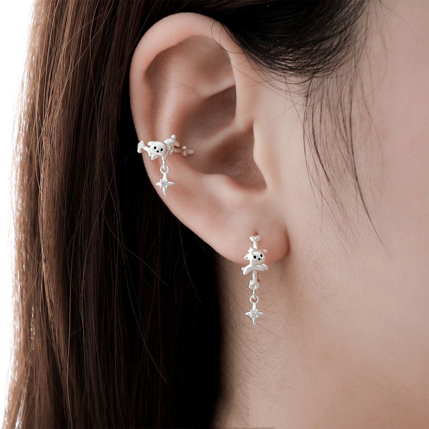 Lightweight Sterling Silver Puppy Ear Cuff For Everyday Use | Jentle Jewelry