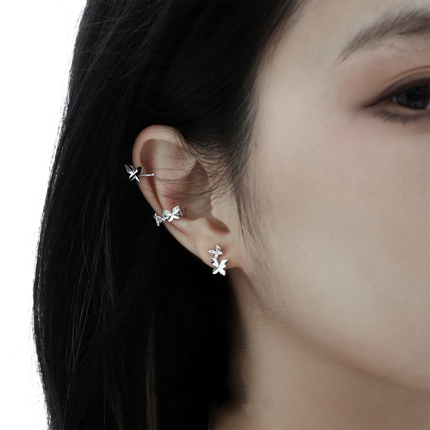 Lightweight Silver Ear Cuff Combo For Daily | Jentle Jwelry