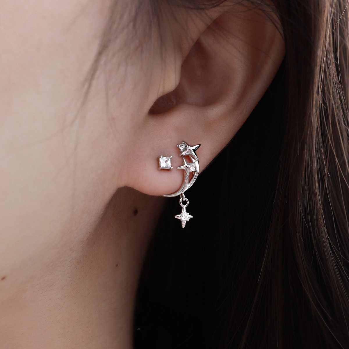 Sterling Silver Star Ear Studs | Jentle Jewelry