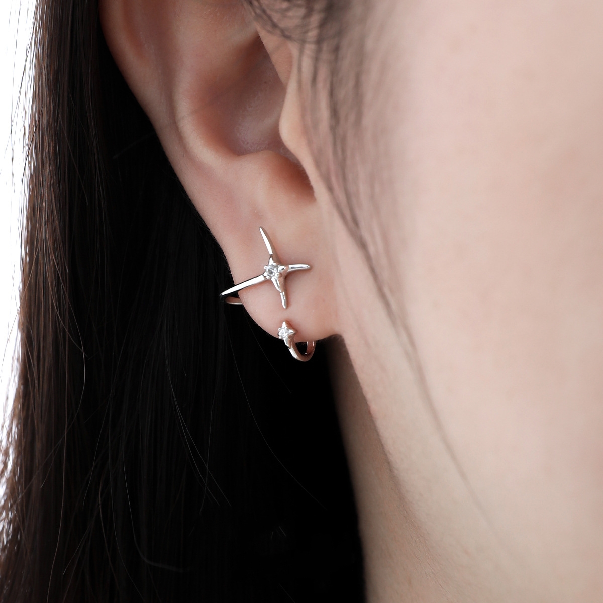 Sterling Silver Star Ear Studs | Jentle Jewelry