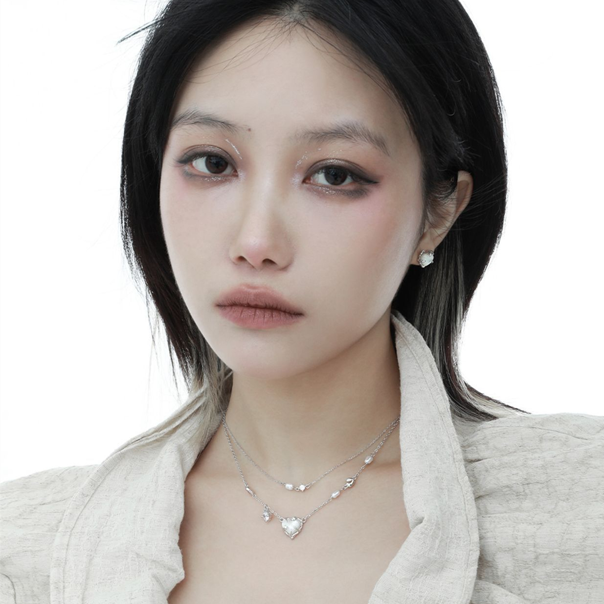 Heart Pearl Silver Necklace | Jentle Jewelry