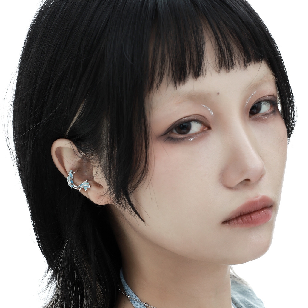 Lightweight Sterling Silver Fish Ear Cuff For Everyday Use | Jentle Jewelry