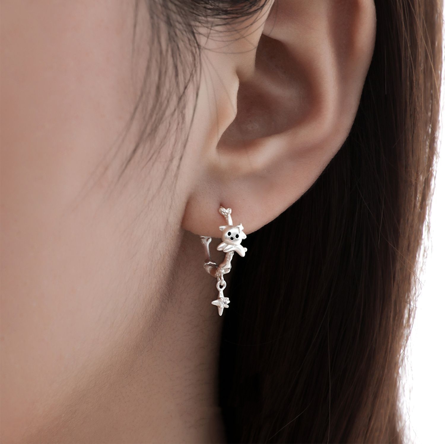Lightweight Silver Puppy Earrings For Everyday Wear | Jentle Jewelry