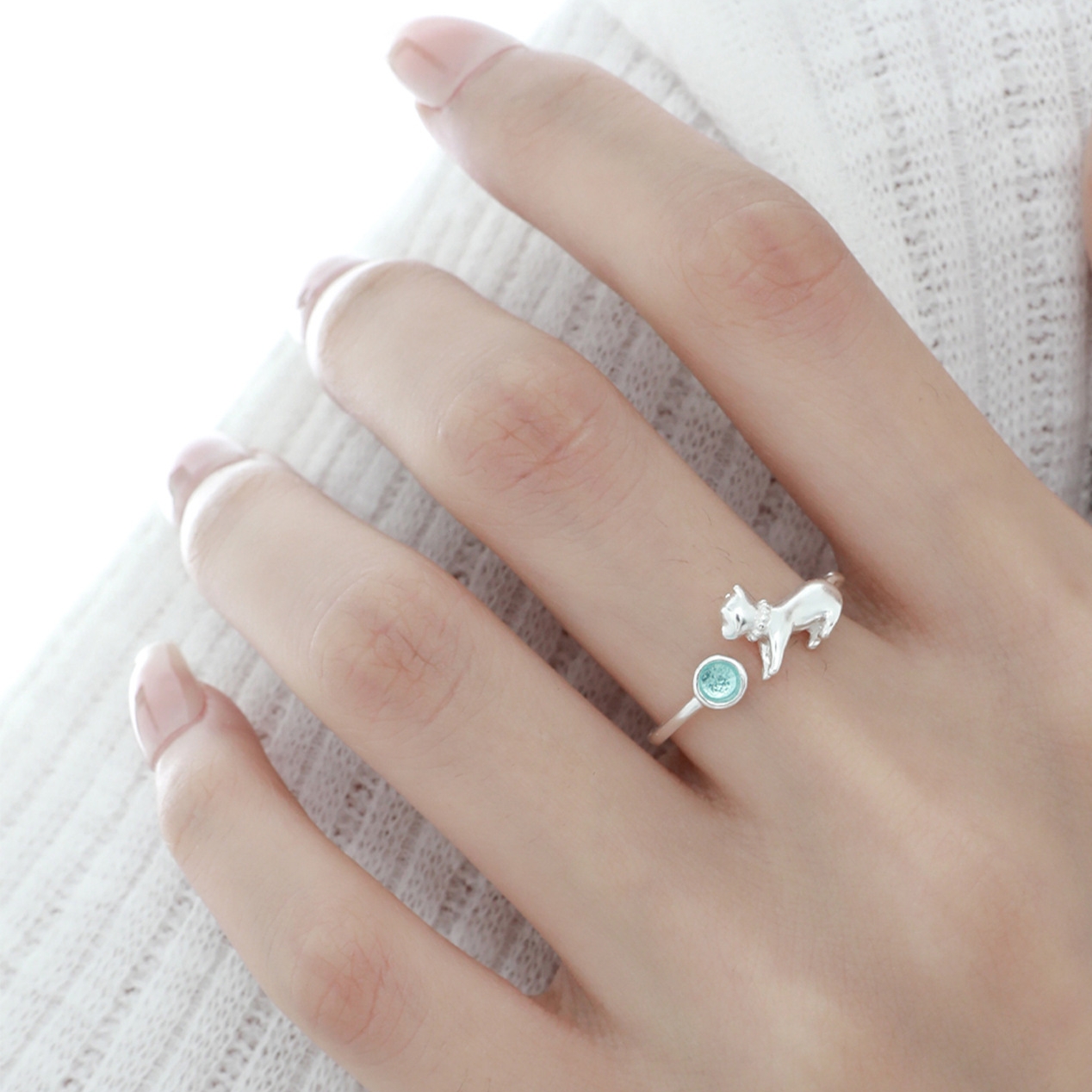 Minimalist Sterling Silver Blue Ring For Everyday Wear | Jentle Jewelry