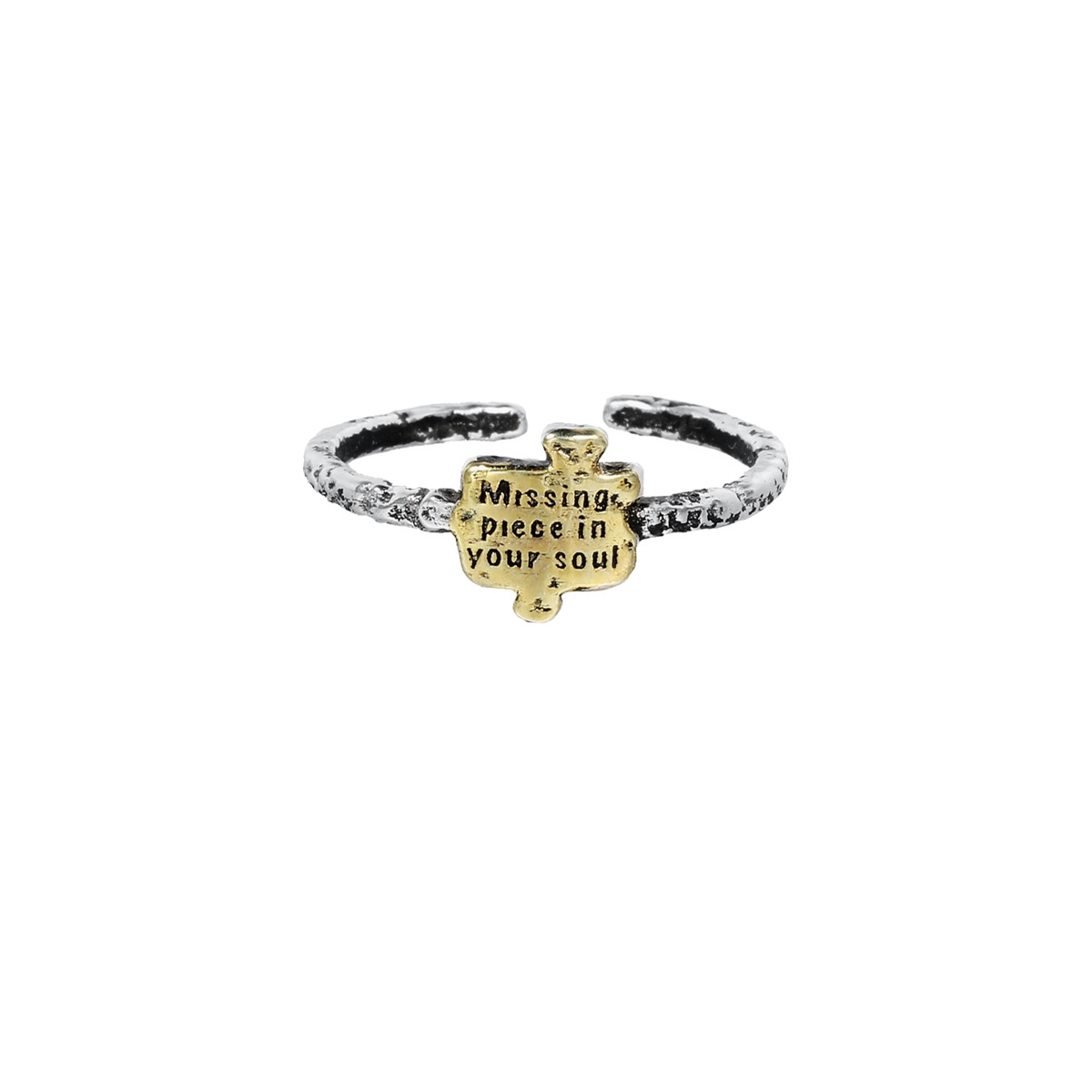 Puzzle Couple Silver Ring | Jentle Jewelry