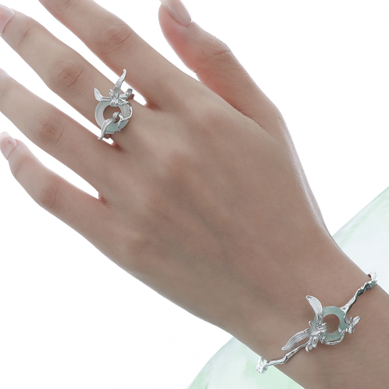 Sterling Silver Jade Ring | Jentle Jewelry