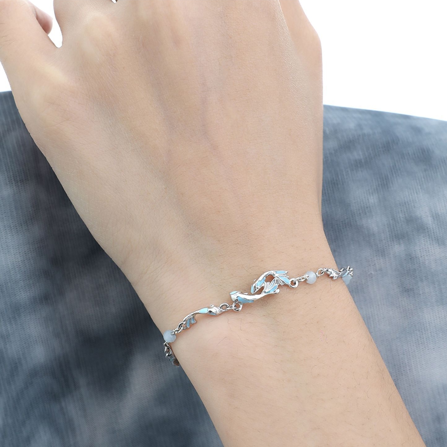 Dainty Sterling Silver Fish Bracelet For Everyday Use | Jentle Jewelry