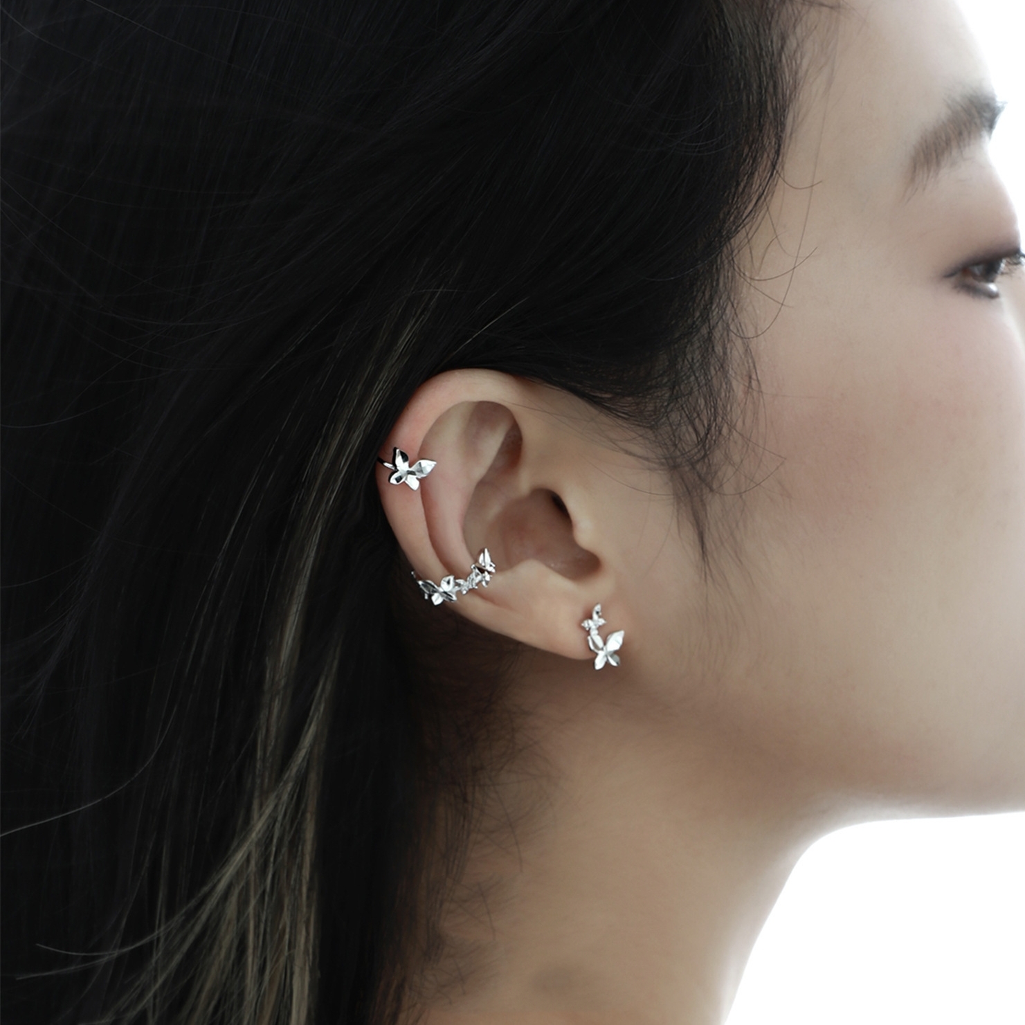 Lightweight Silver Ear Cuff Combo For Daily | Jentle Jwelry
