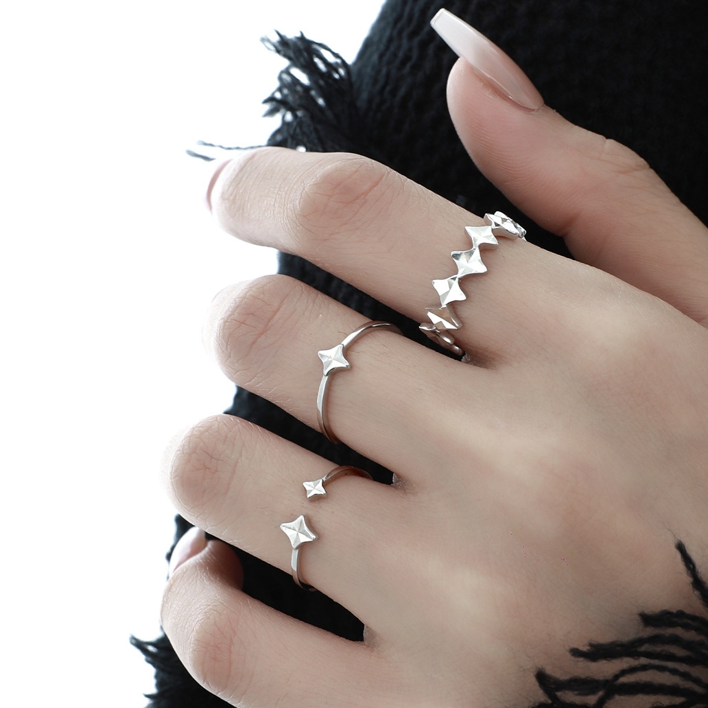 Dainty sterling silver ring stack by Jentle Jewelry
