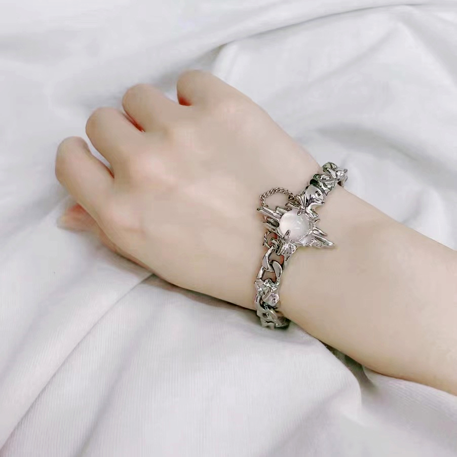 Moonstone Silver Bangle | Jentle Jewelry