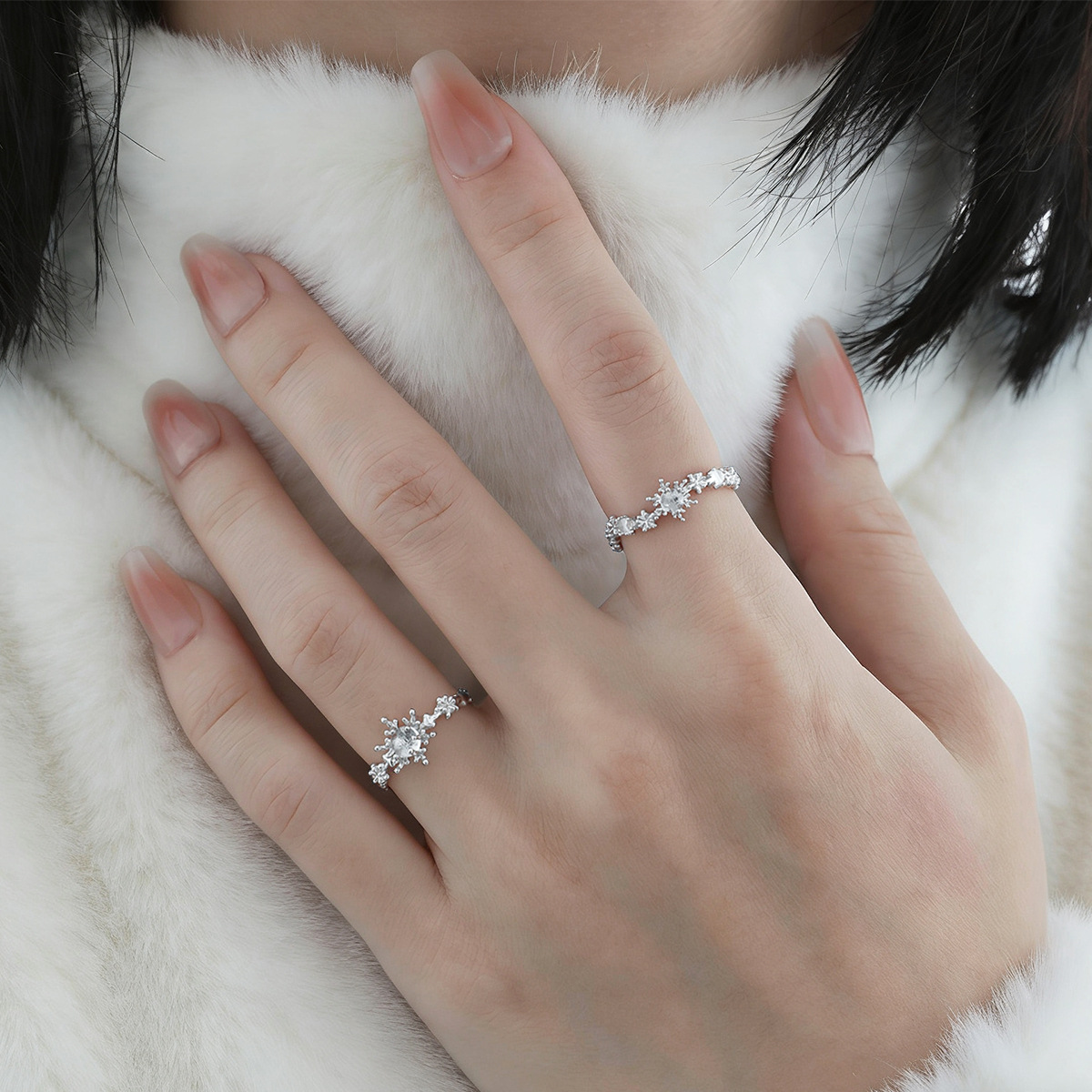 925 Sterling Silver Snowflake Rings | Jentle Jewelry