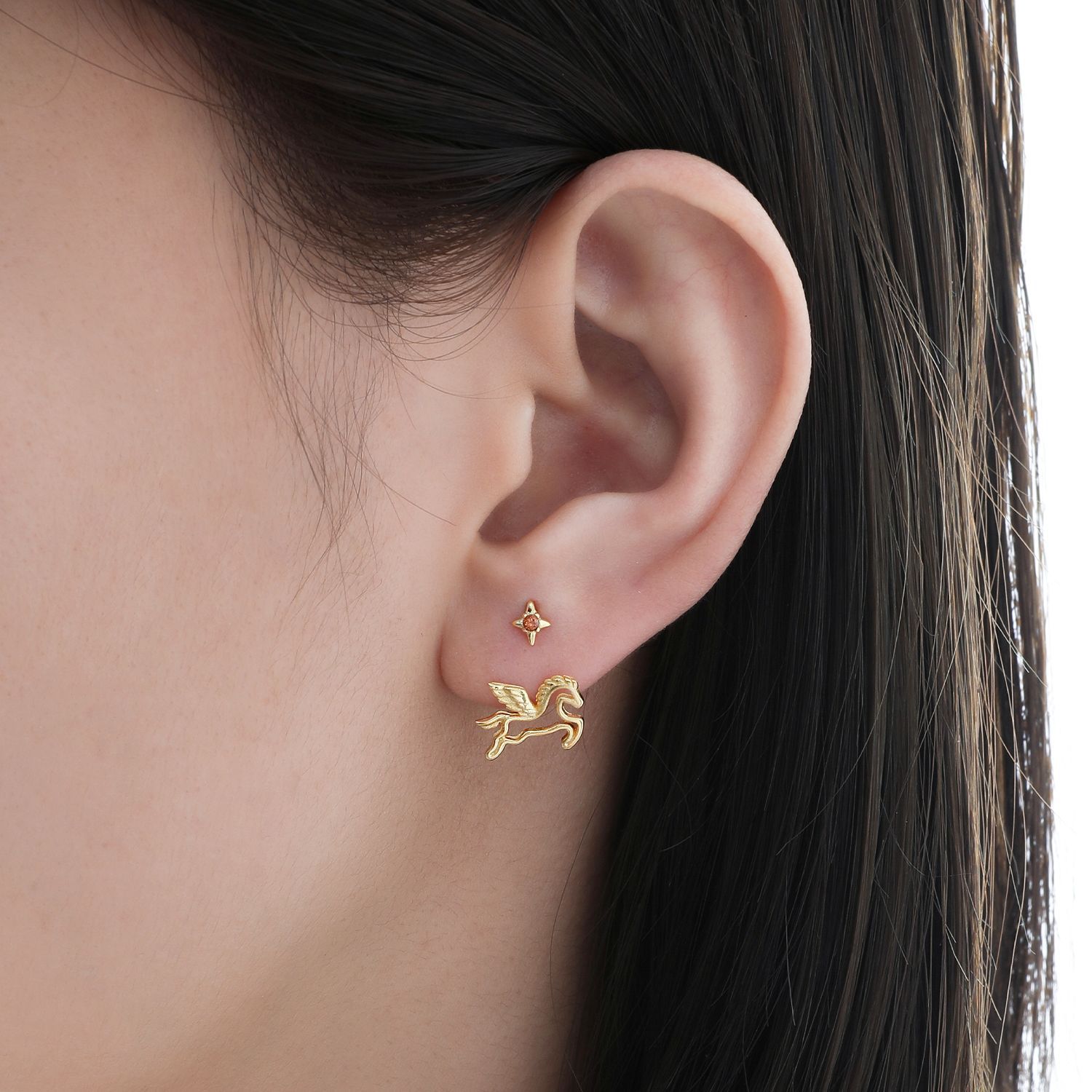 18K Gold Pony Earrings | Jentle Jewelry