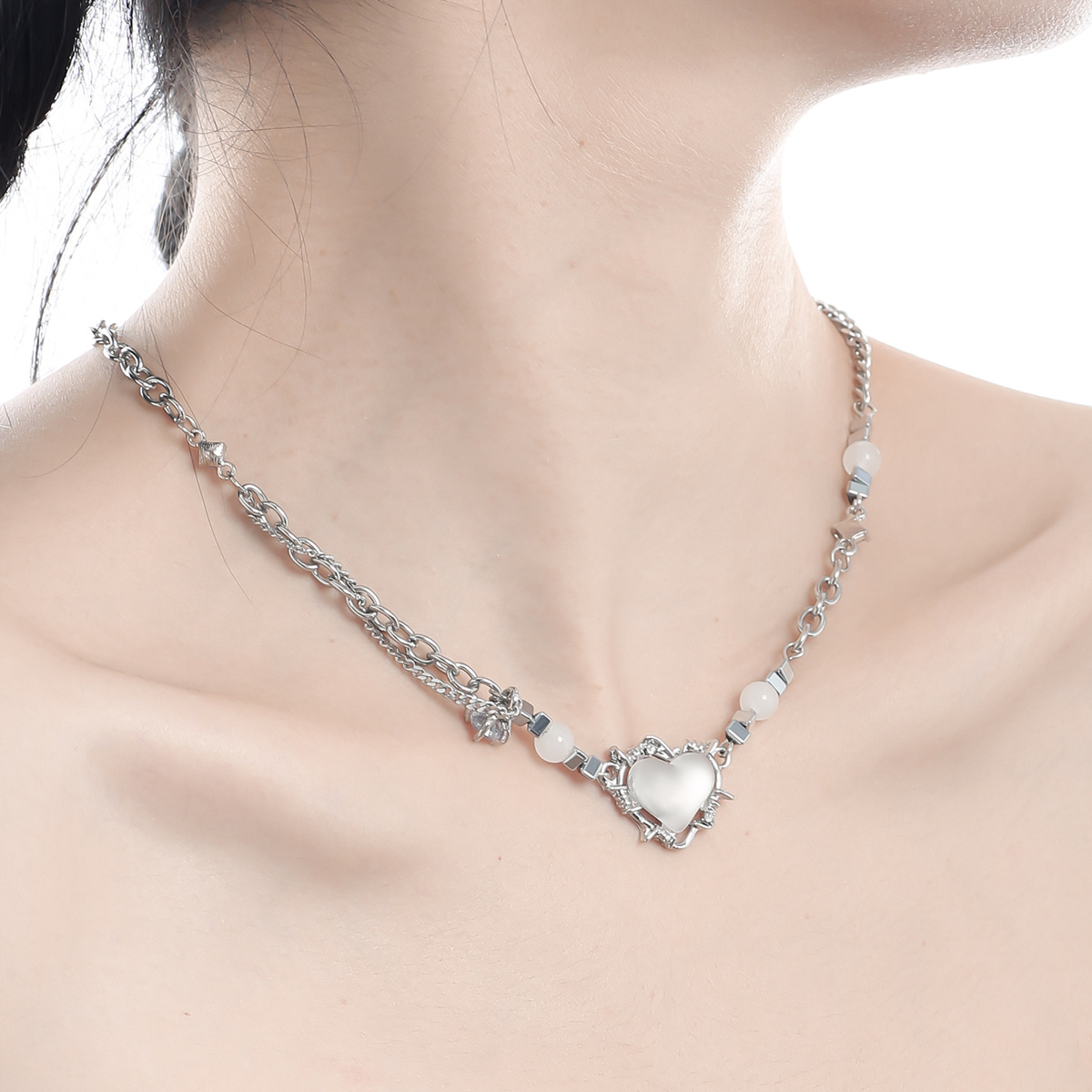 Heart Silver Necklace | Jentle Jewelry
