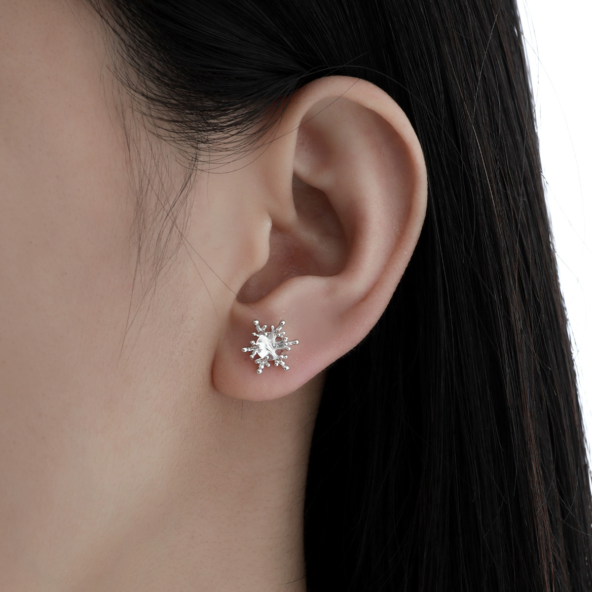 925 Sterling Silver Snowflake Earrings | Jentle Jewelry