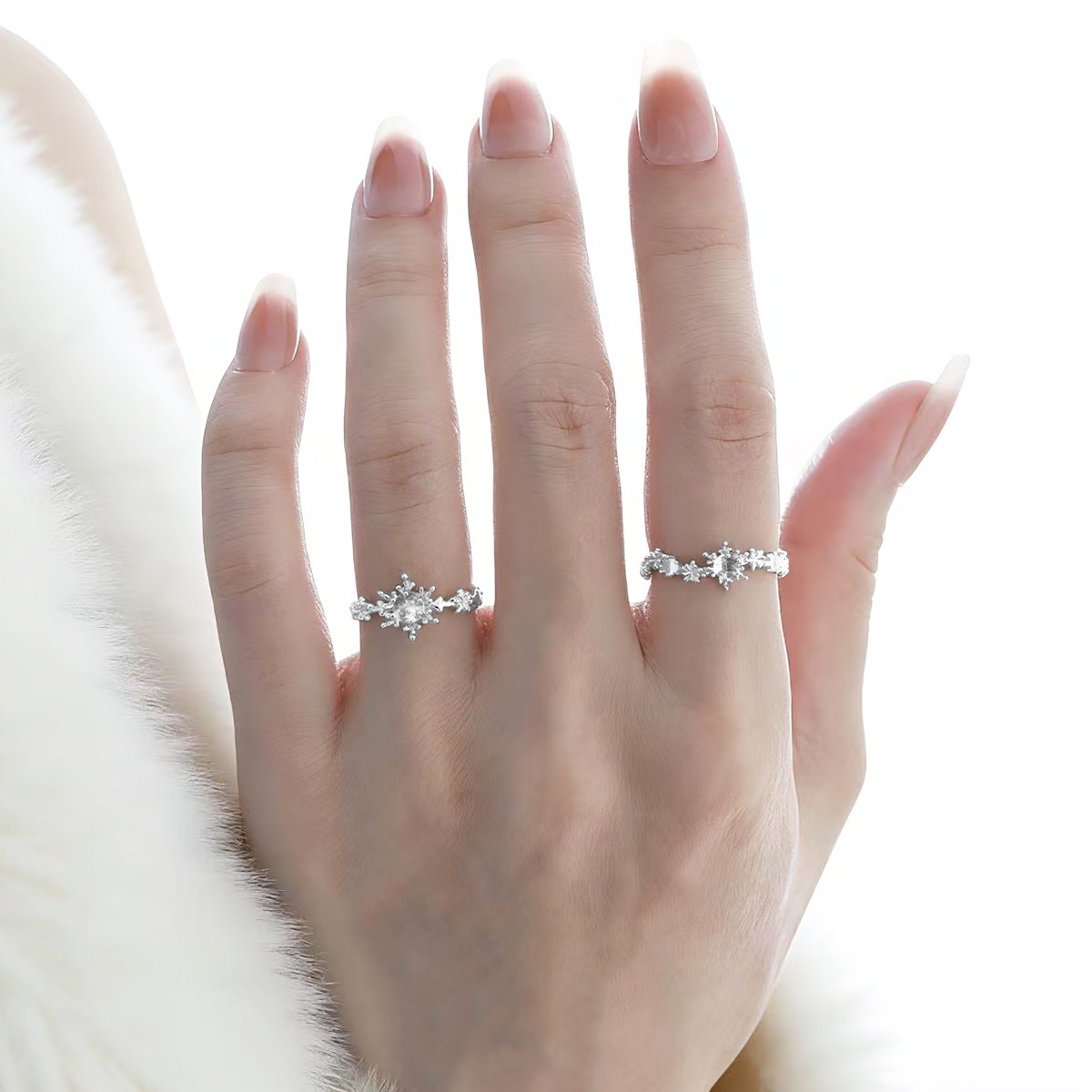 925 Sterling Silver Snowflake Rings | Jentle Jewelry