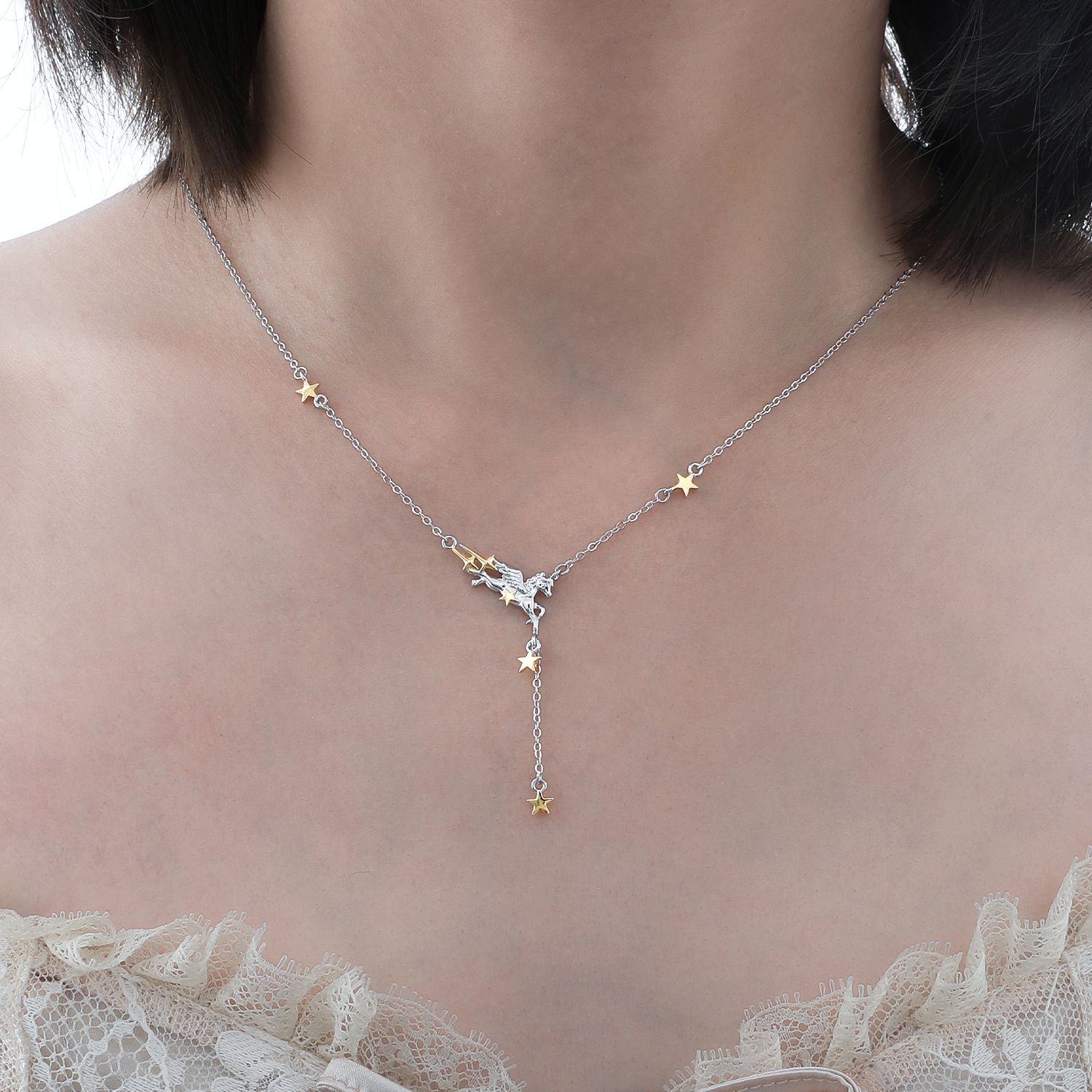 Silver and Gold Pony Necklace | Jentle Jewelry