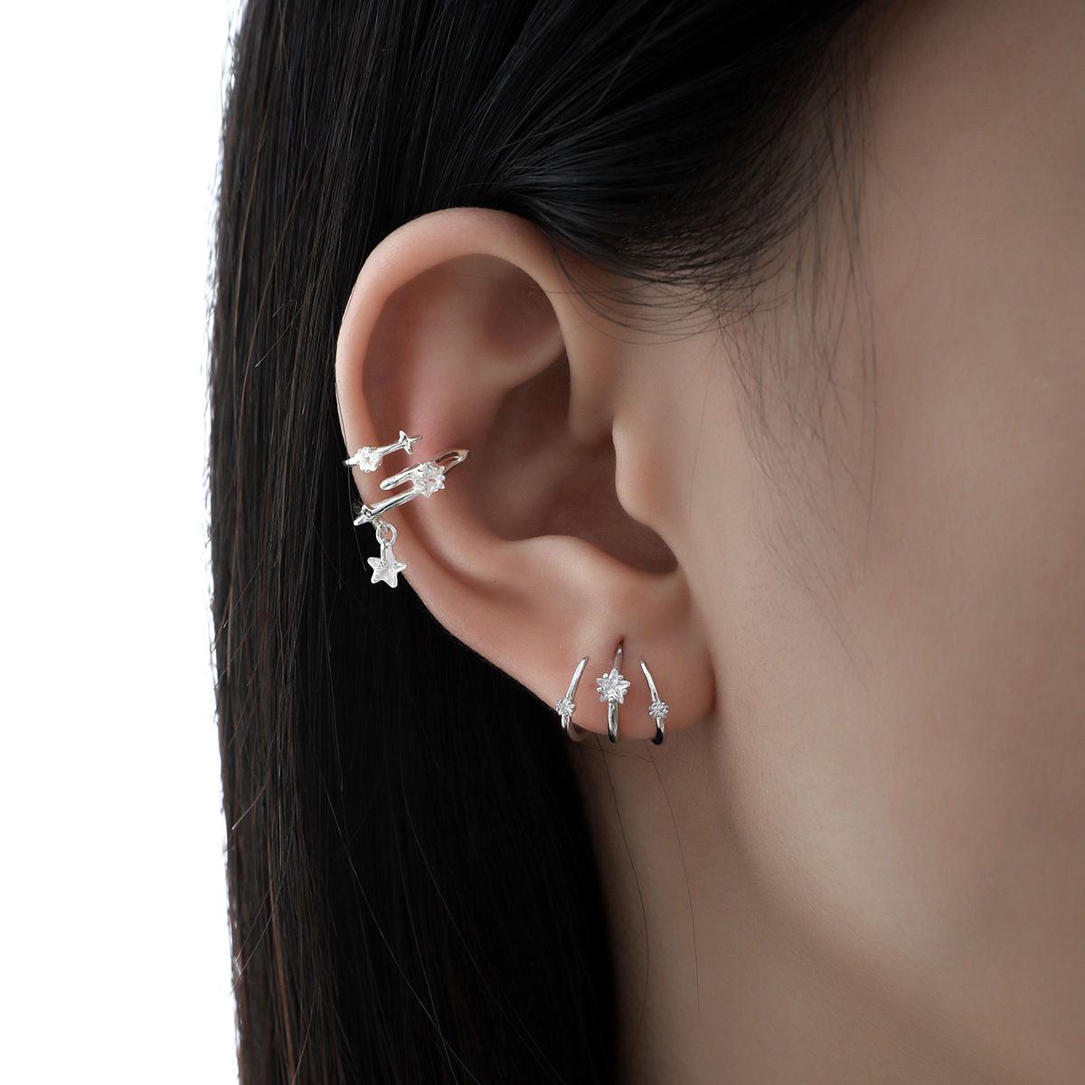 925 Sterling Silver Star Ear Clip | Jentle Jewelry