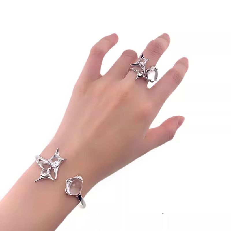 Star Silver Bangle | Jentle Jewelry