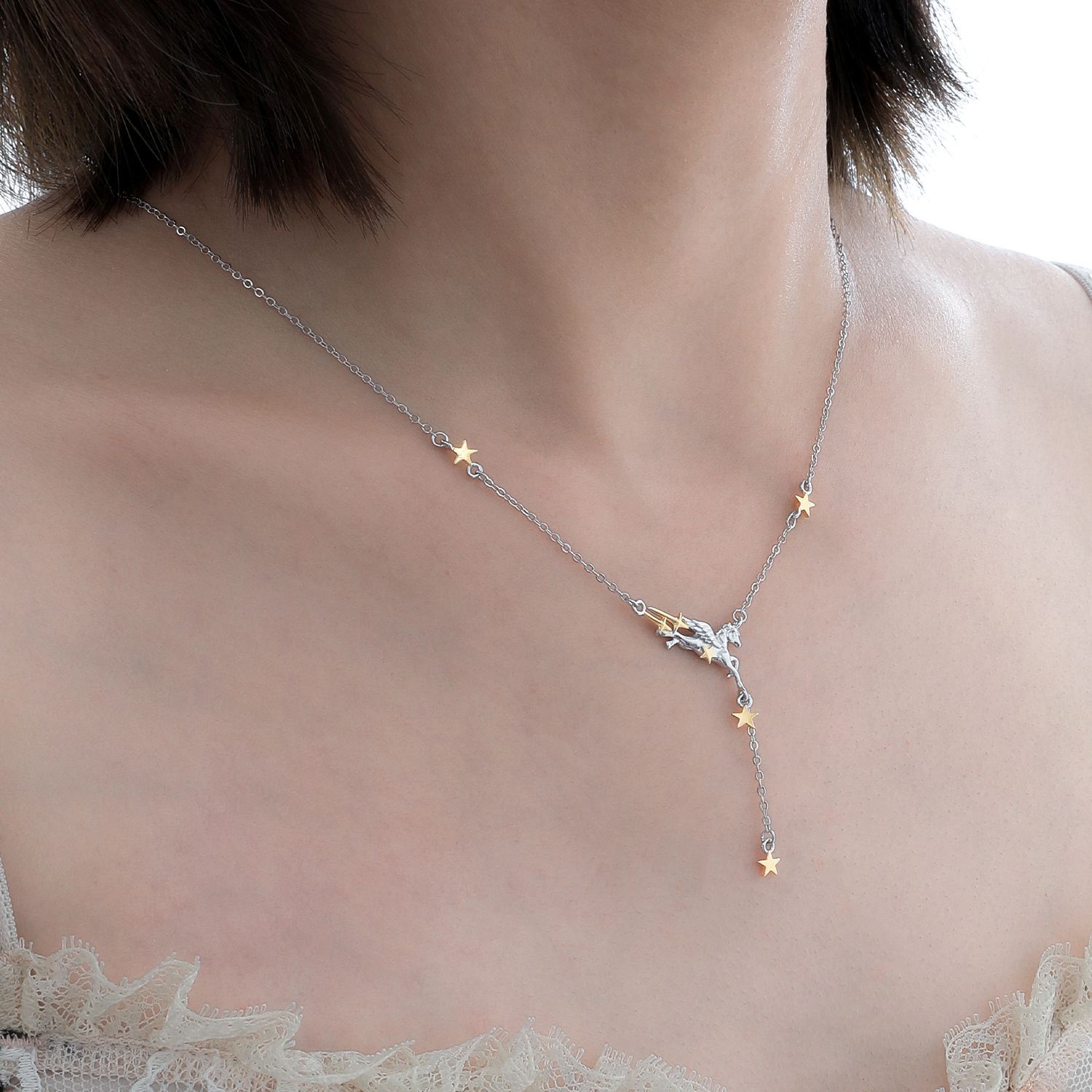 Silver and Gold Pony Necklace | Jentle Jewelry