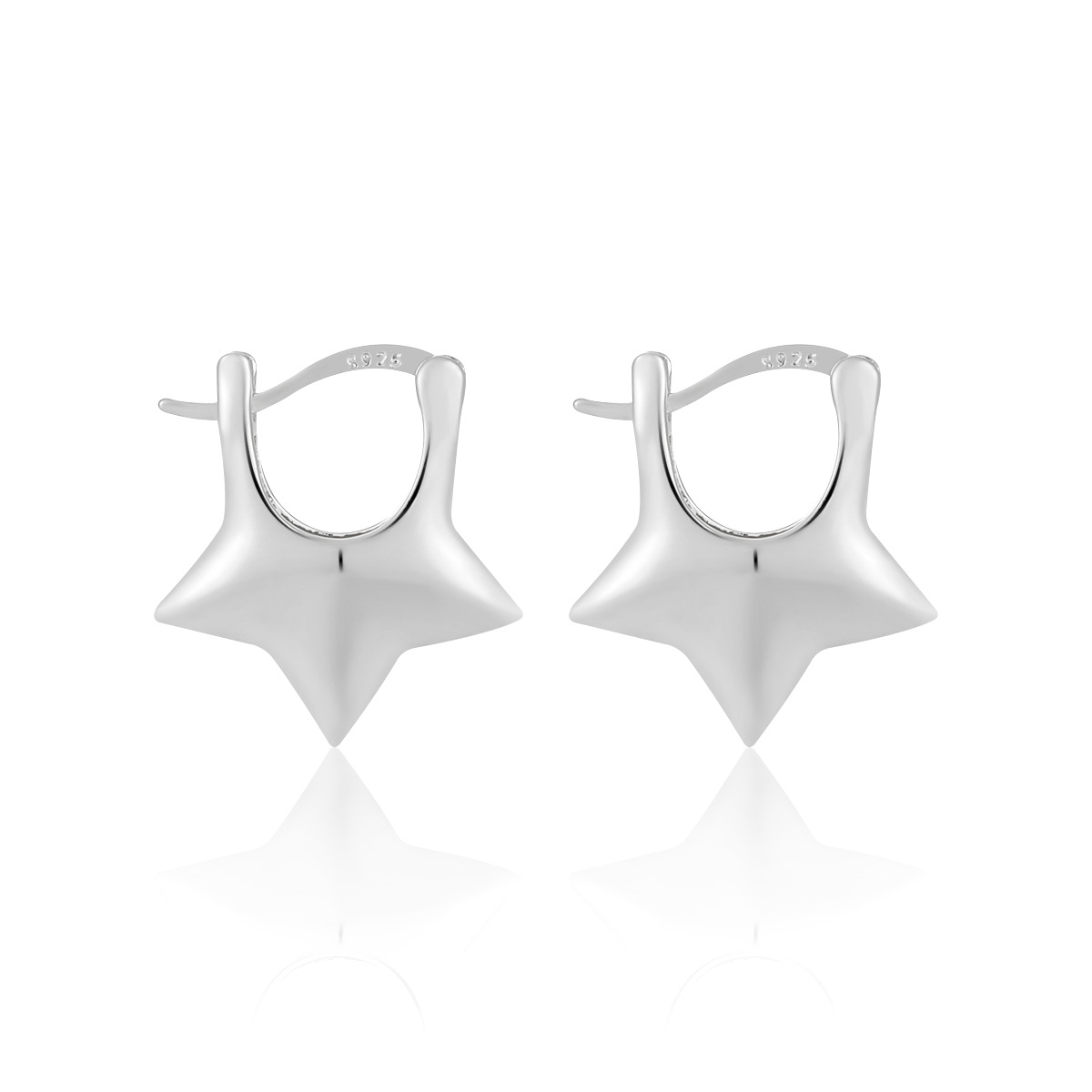 Dara N°5 925 sterling silver star stud earrings pair