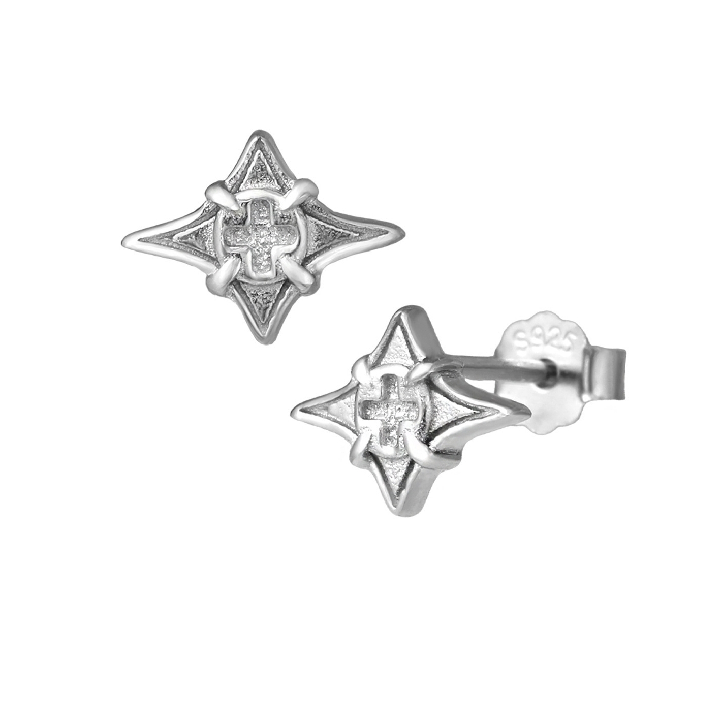 Starla N°8 925 sterling silver star ear studs