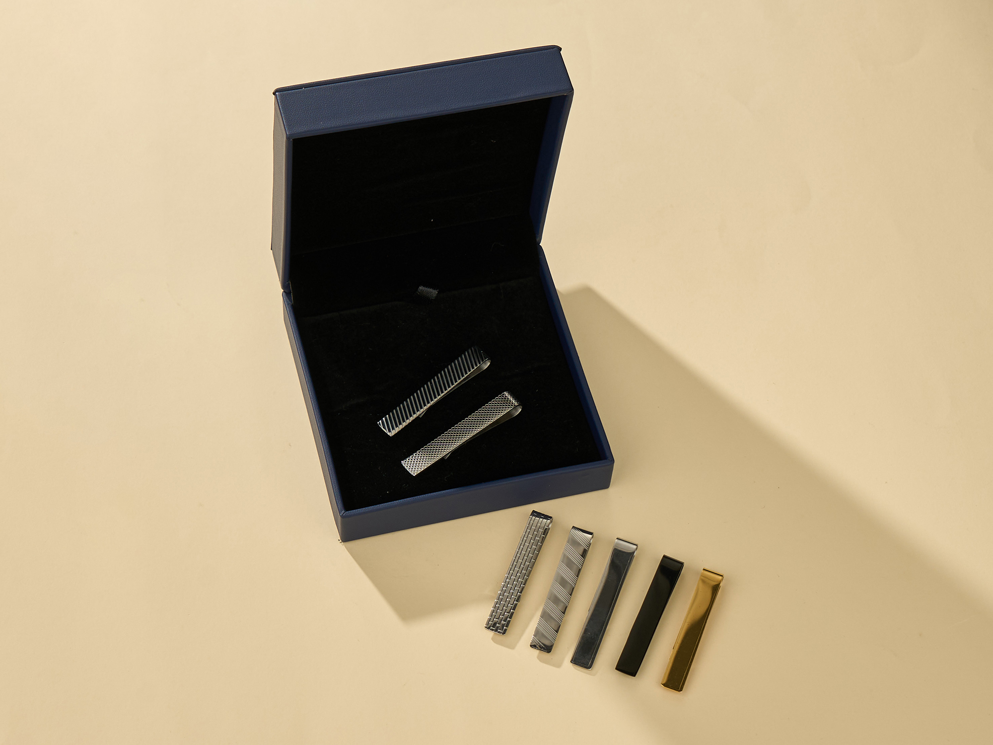 Bestyle 7pcs Tie Clips for Men Tie Bar Set for Regular Ties with Gift Box