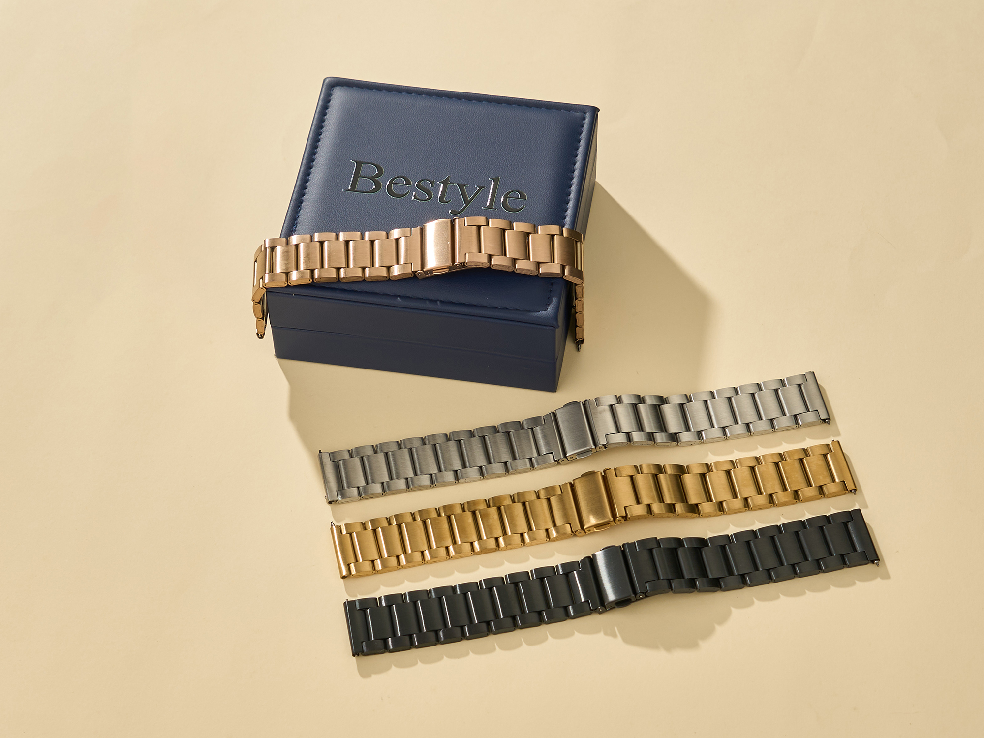 Bestyle Metal Watch Bands for Women Men Quick Release Replacement Watch Bracelet Strap