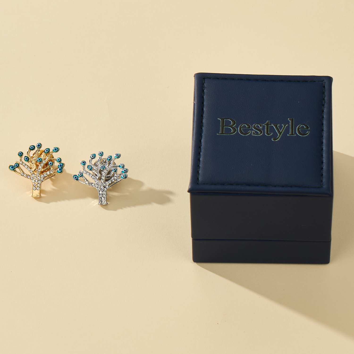 Bestyle 2Pcs Sparkling Tie Pins for Women Men Cubic Zirconia Tie Clips with Gift Box