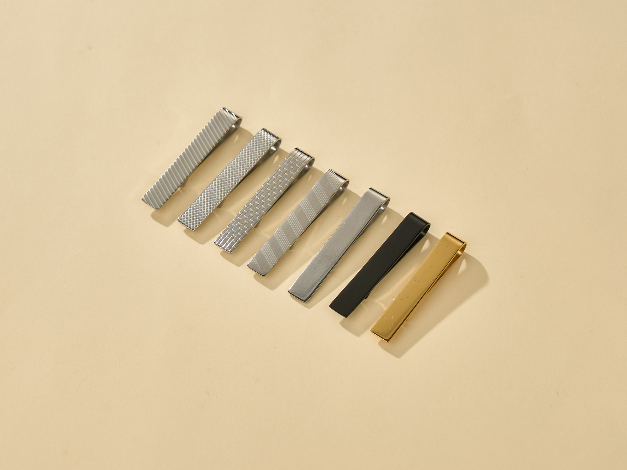 Bestyle 7pcs Tie Clips for Men Tie Bar Set for Regular Ties with Gift Box