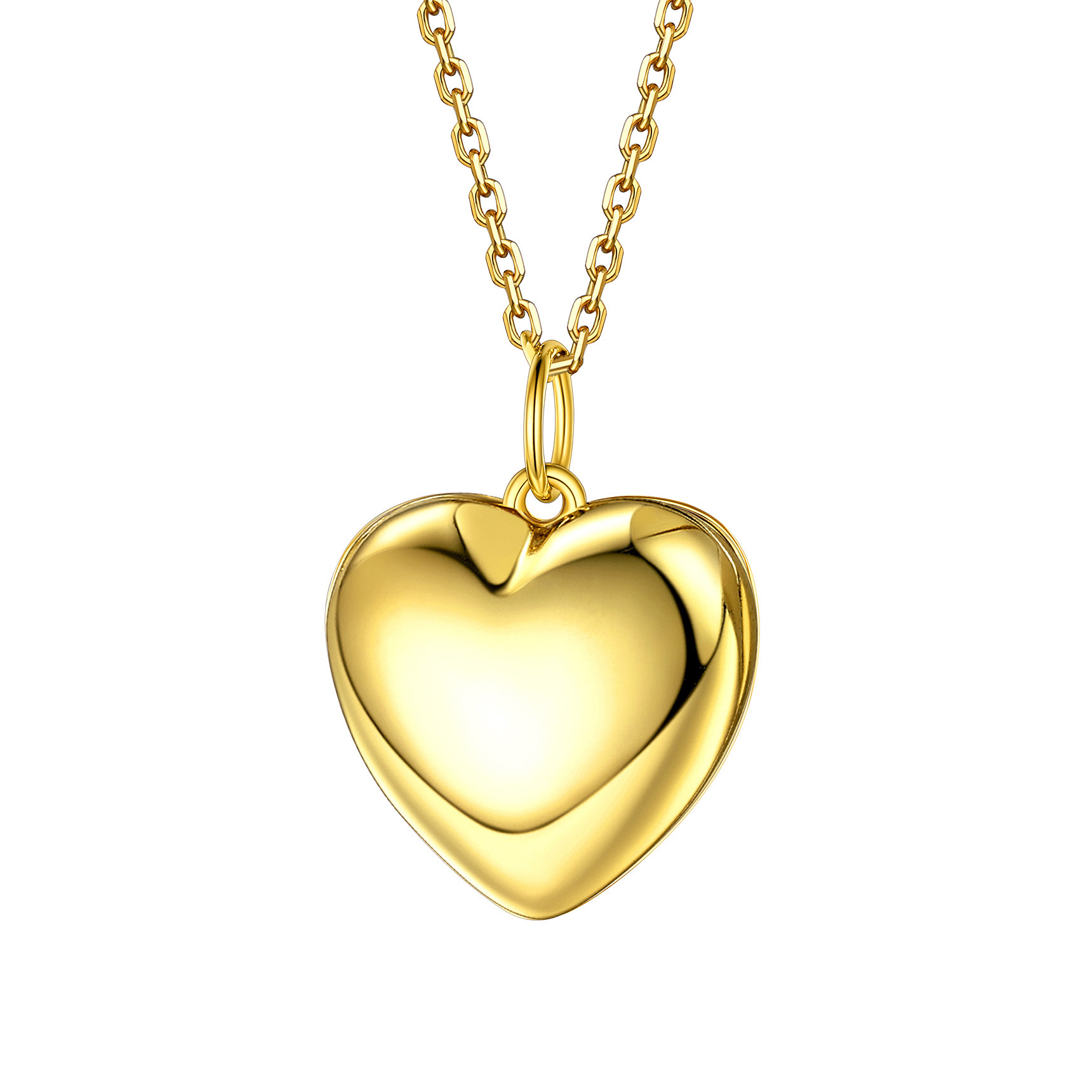 Bestyle Sterling Silver Heart Locket Necklace for Women, Dainty Cute Small Heart Locket Pendant in Gold/Rose Gold/Silver, Love Statement Jewelry Gift for Mother Wife