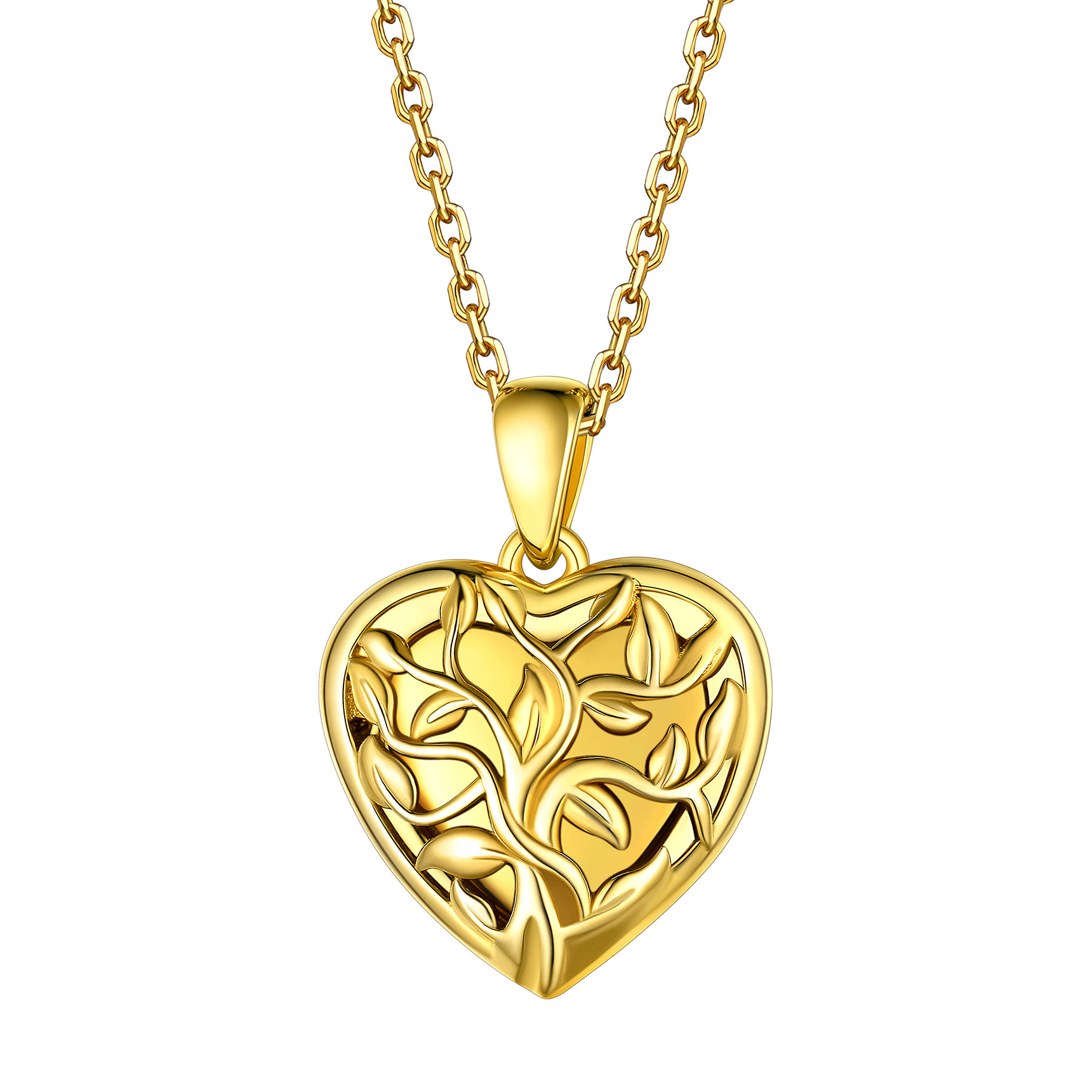 Bestyle Sterling Silver Heart Locket Necklace for Women, Dainty Cute Small Heart Locket Pendant in Gold/Rose Gold/Silver, Love Statement Jewelry Gift for Mother Wife