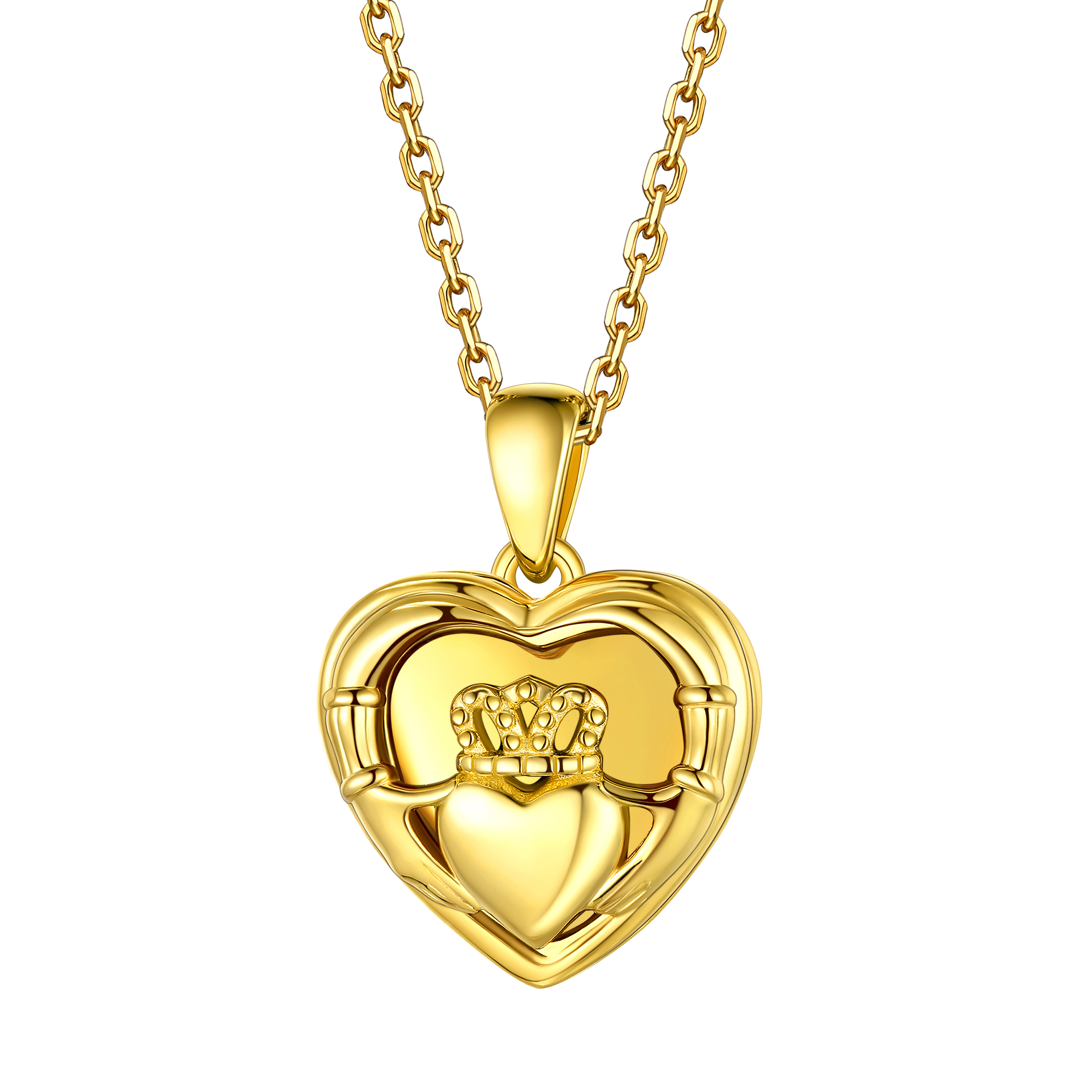 Bestyle Sterling Silver Heart Locket Necklace for Women, Dainty Cute Small Heart Locket Pendant in Gold/Rose Gold/Silver, Love Statement Jewelry Gift for Mother Wife